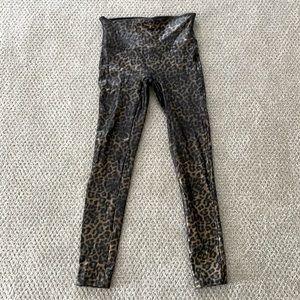 Spanx shiny leopard print leggings